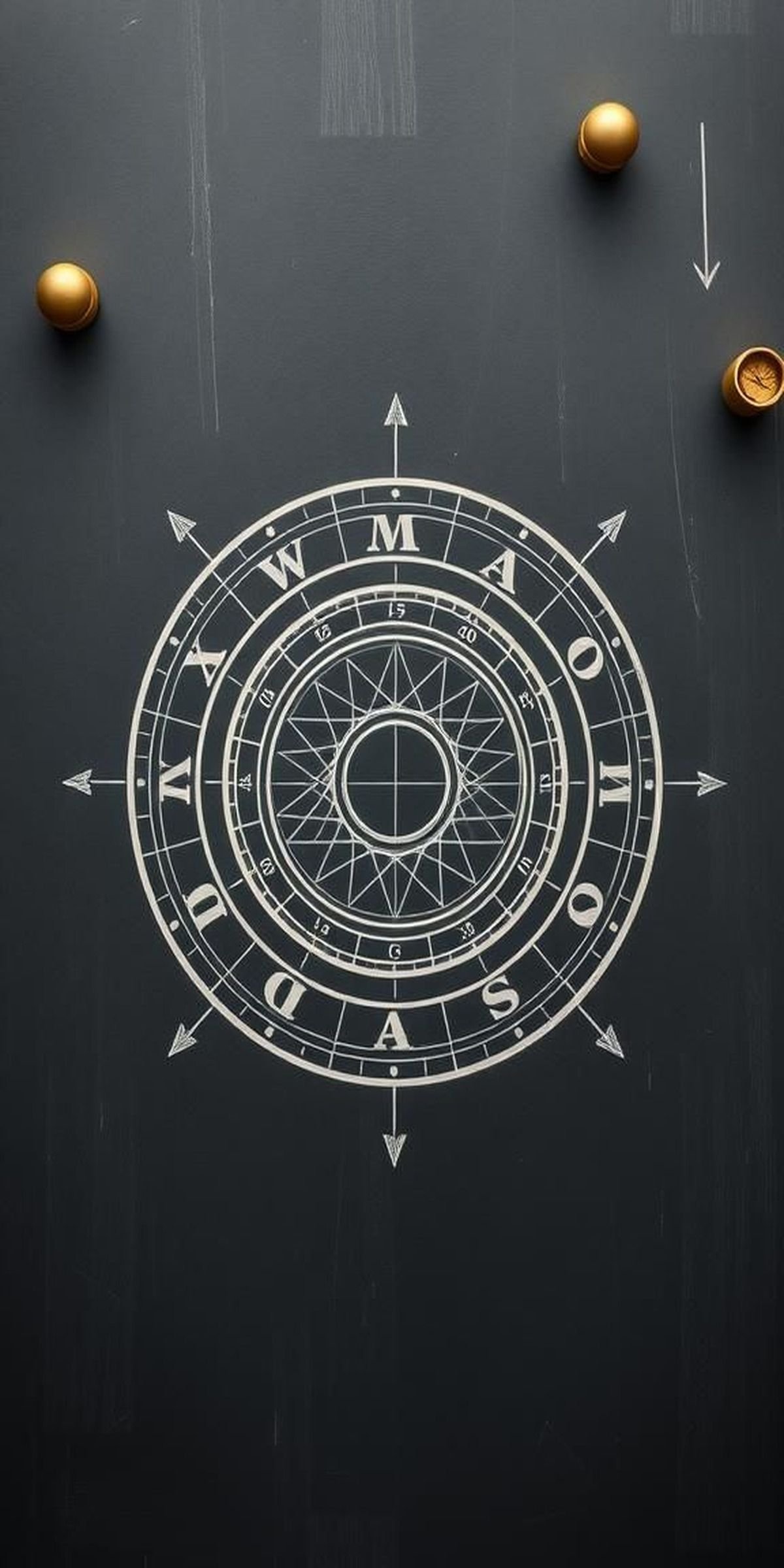 Alchemical Circles And Glyph Rings On Slate