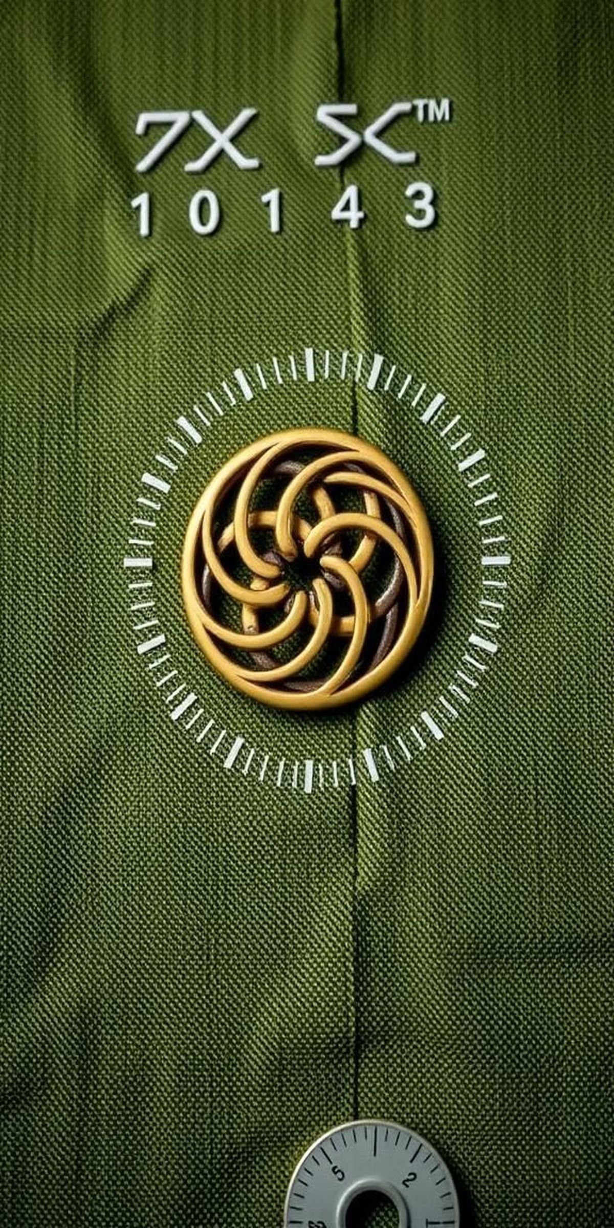 Celtic Triskelion In Brass Over Moss Linen
