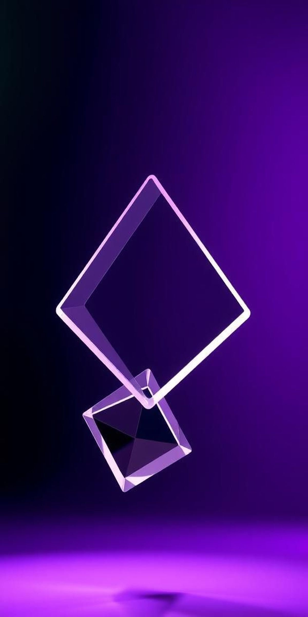 Glass Tetrahedra With Prismatic Light Trails