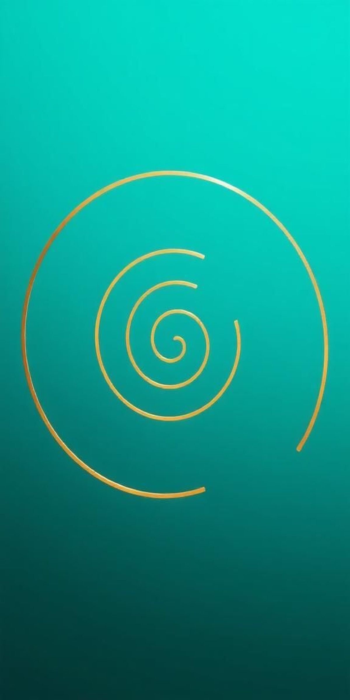 Golden Ratio Spiral Over Ocean Teal