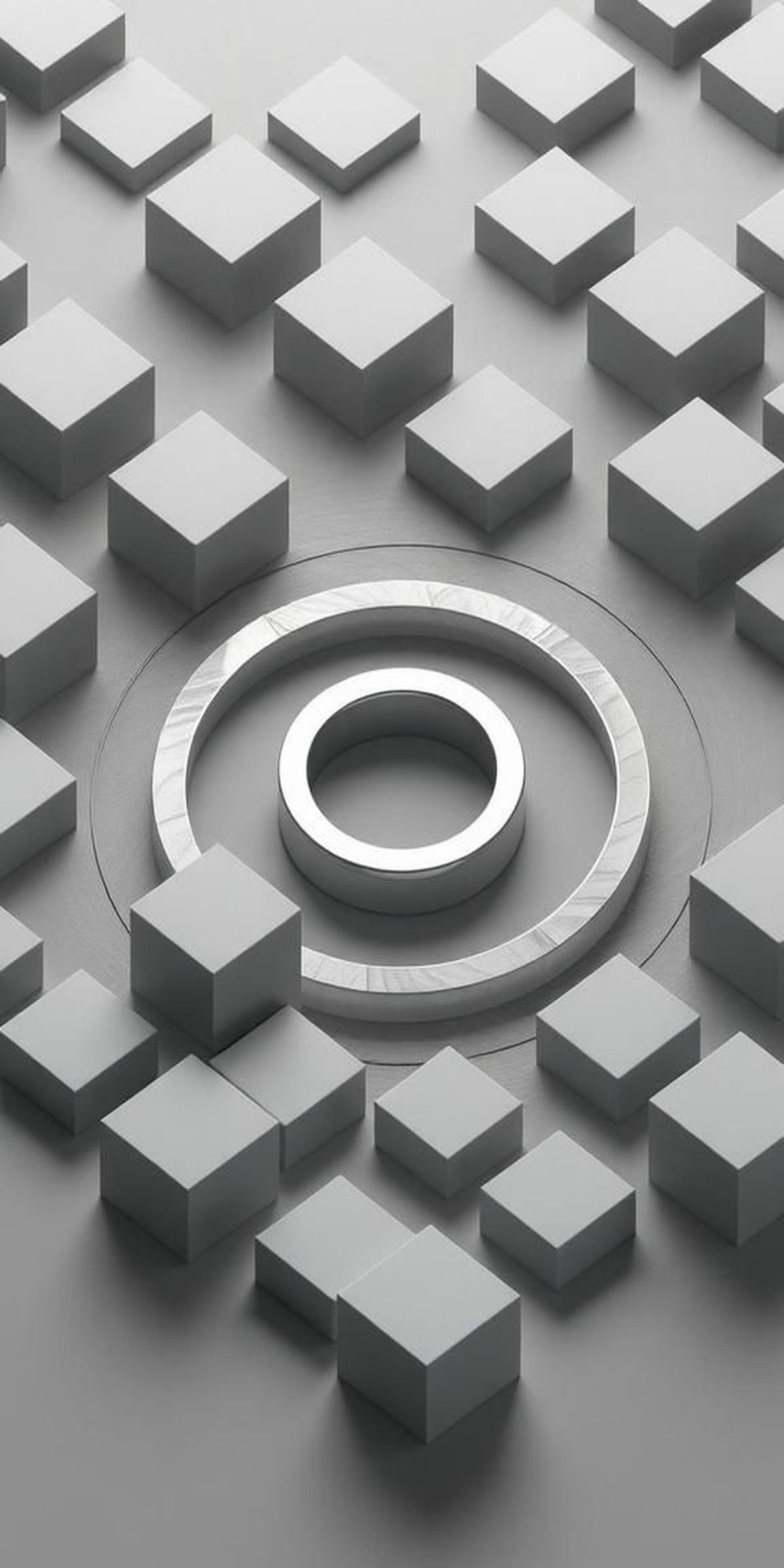 Isometric Saturn Cube Optical Illusion Grid