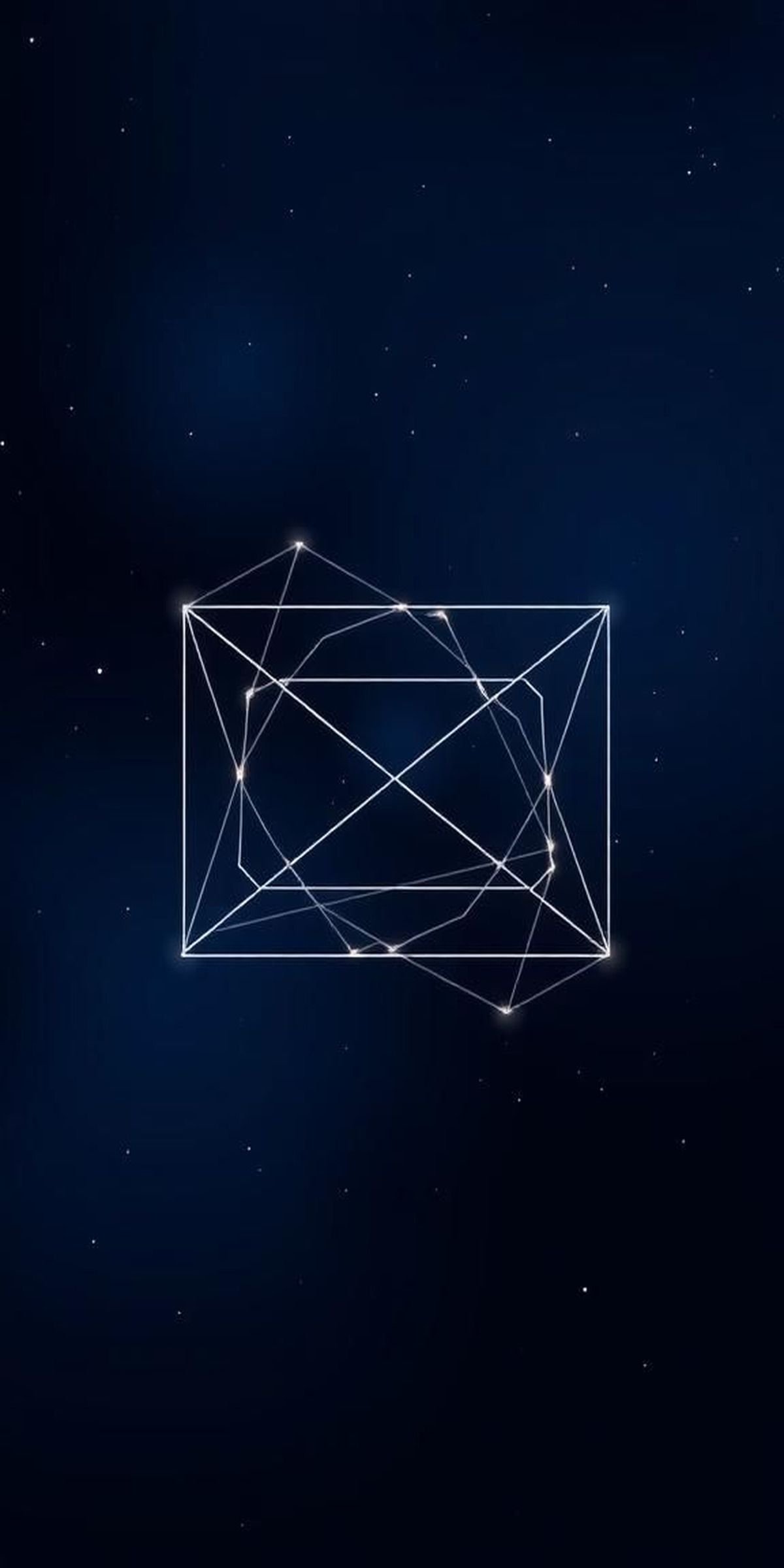 Metatron’s Cube Over Starlit Indigo Field