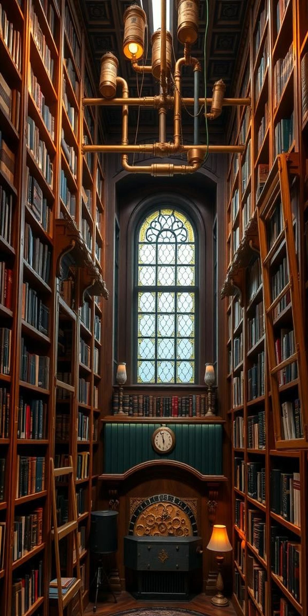 Library Of Brass, Leather, And Pneumatic Tubes