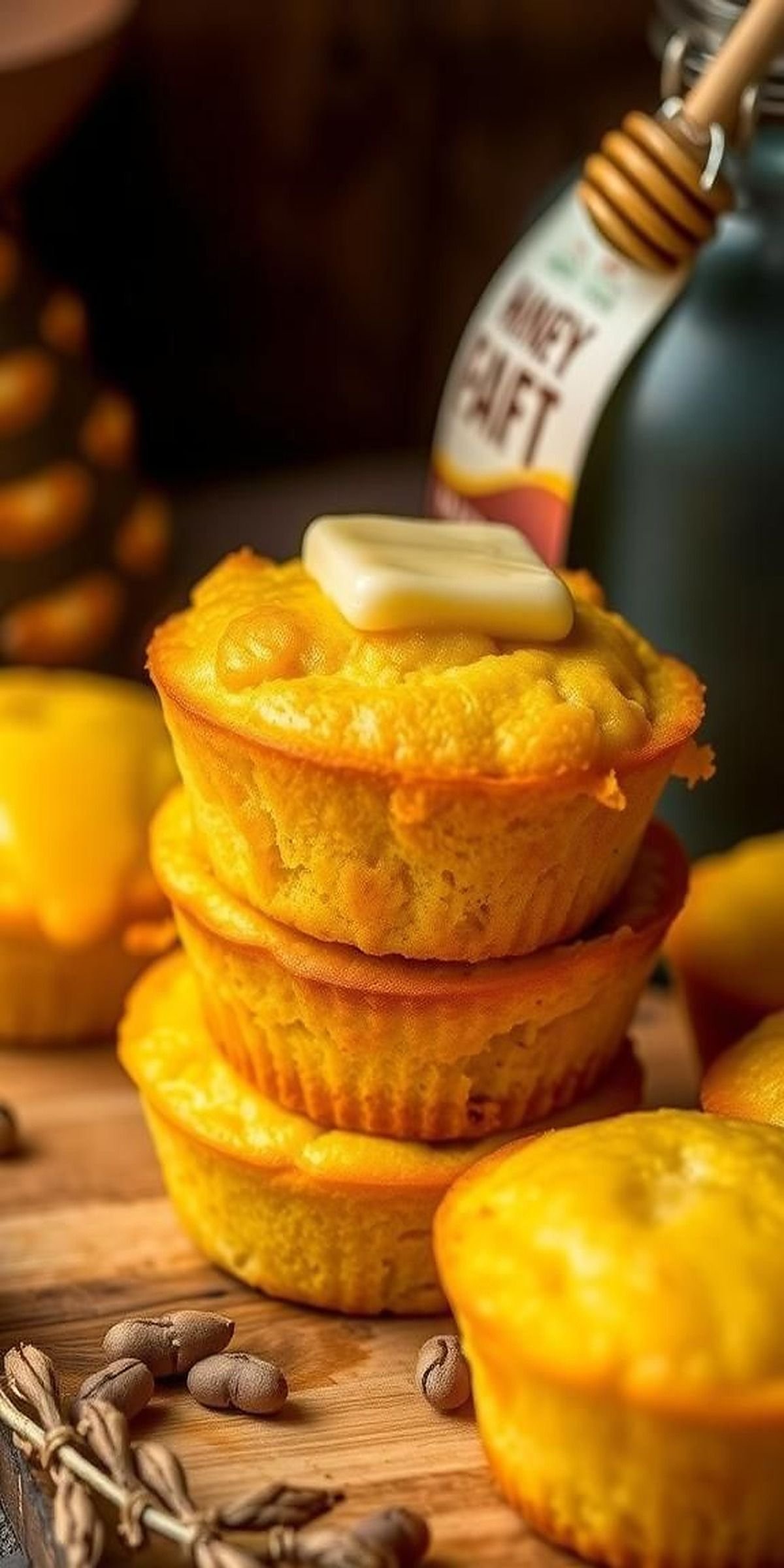 Classic Cornbread Muffins With Honey Butter