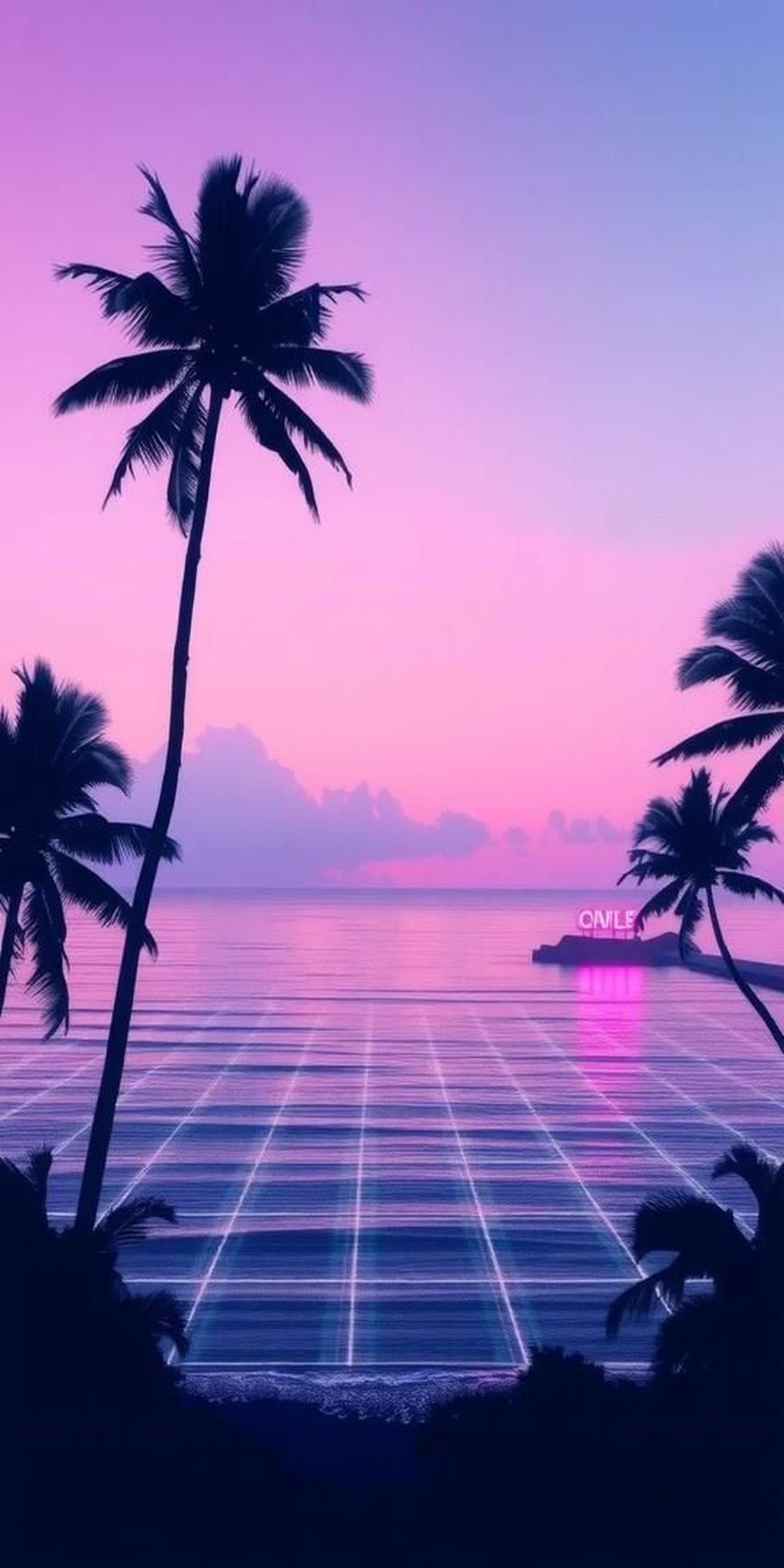Palm Trees Beneath A Cotton Candy Sky