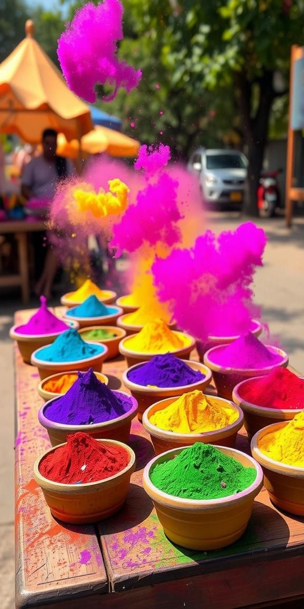 Color Powder Stations For Creative Splashing