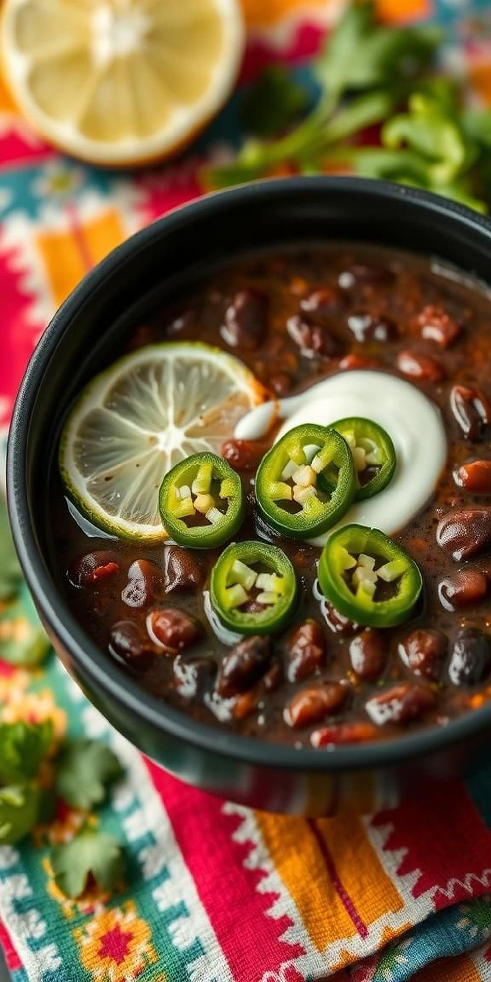 Spicy Black Bean Soup With Zesty Lime Twist