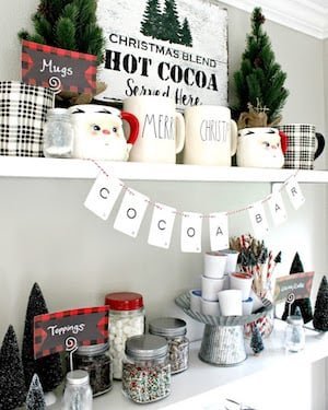 Hot Cocoa Bar Christmas Kitchen Decor