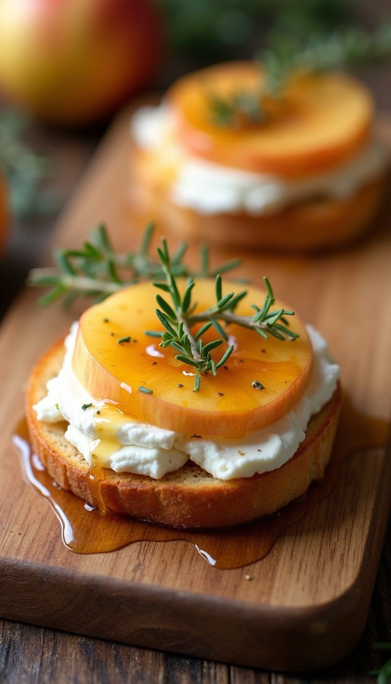 Apple And Brie Crostini With Honey Drizzle