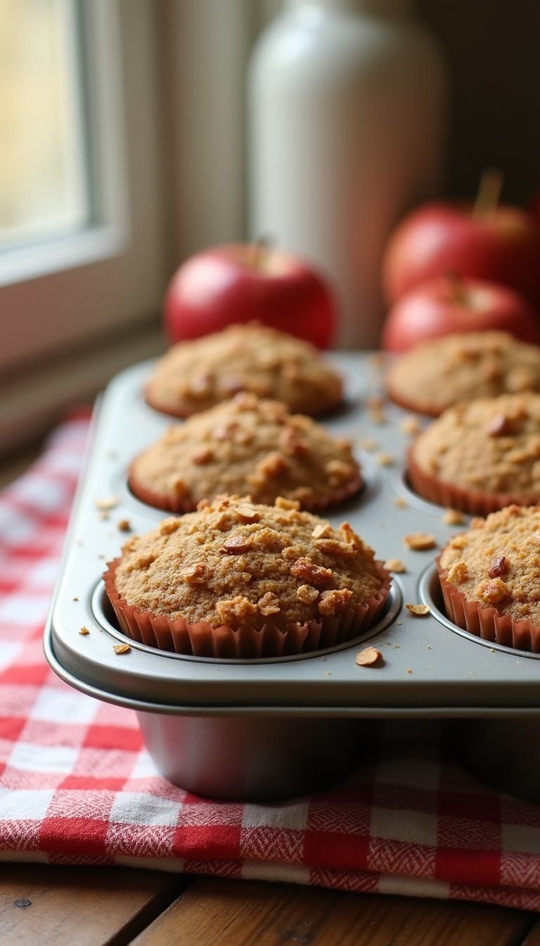Apple Cinnamon Oat Breakfast Muffins With Streusel