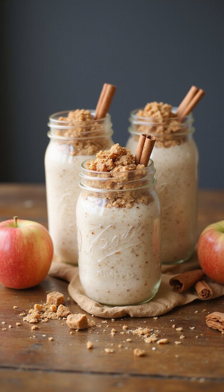 Apple Cinnamon Overnight Oats Jar Breakfast