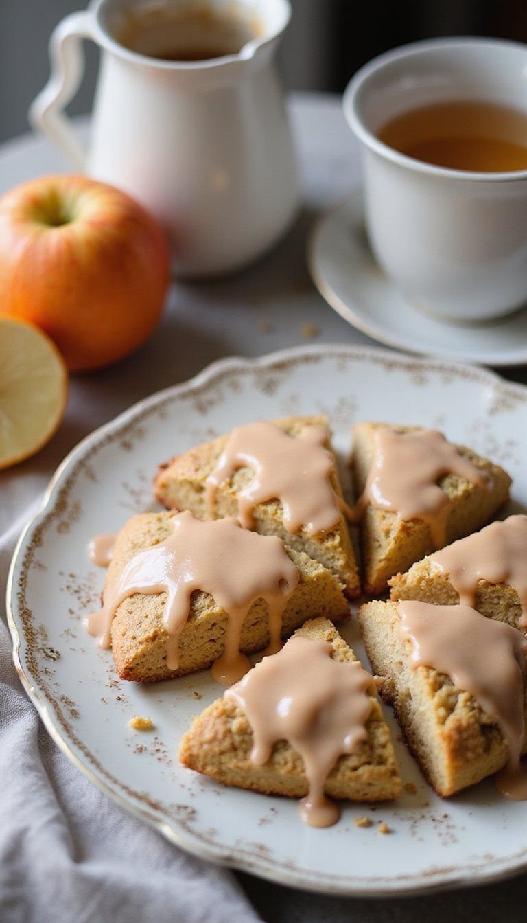 Apple Cinnamon Scones With Orange Glaze For Tea