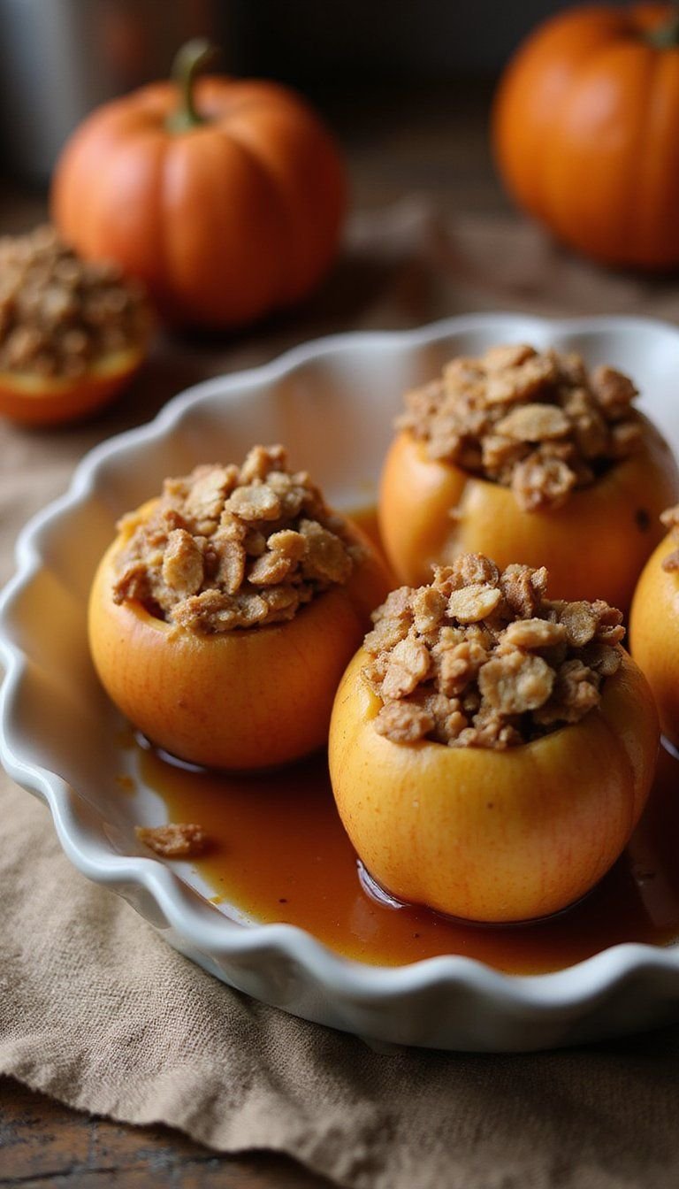 Baked Honey Apples Stuffed With Granola