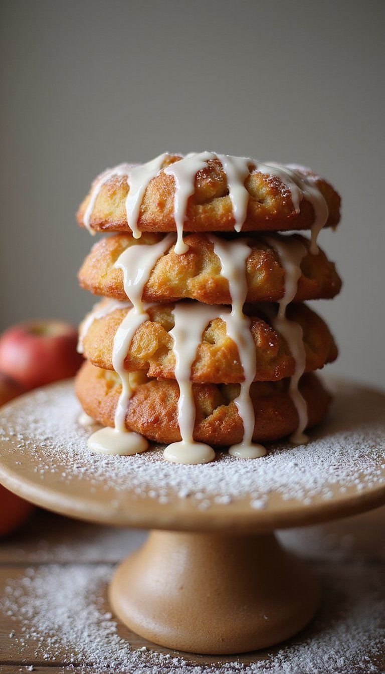 Golden Apple Fritters With Vanilla Glaze