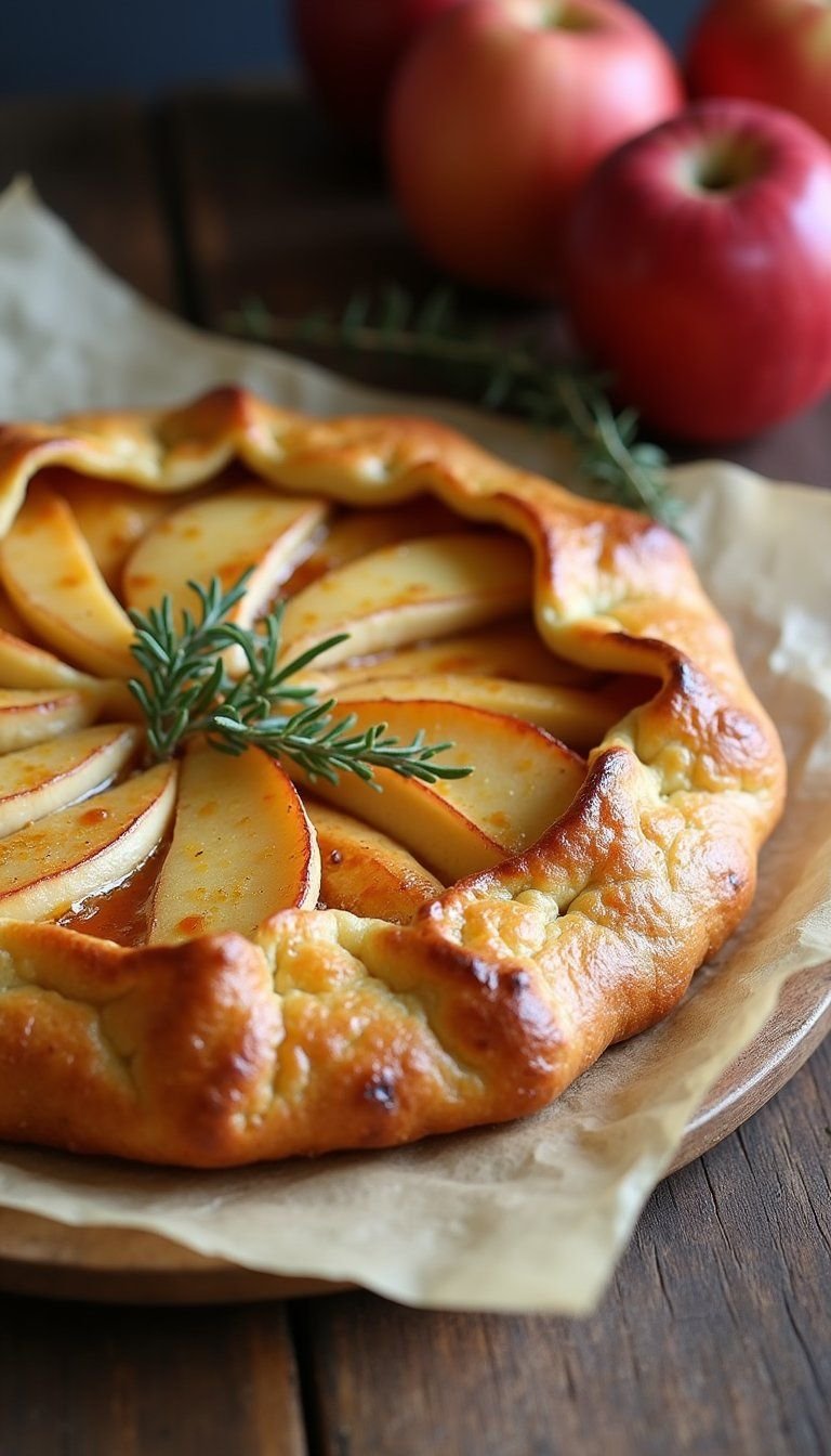 Rustic Honey Apple Galette With Fresh Thyme