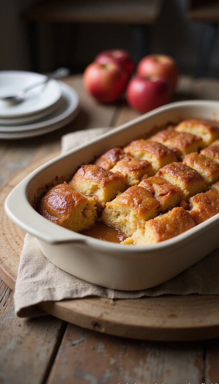 Spiced Apple And Caramel Bread Pudding For Brunch