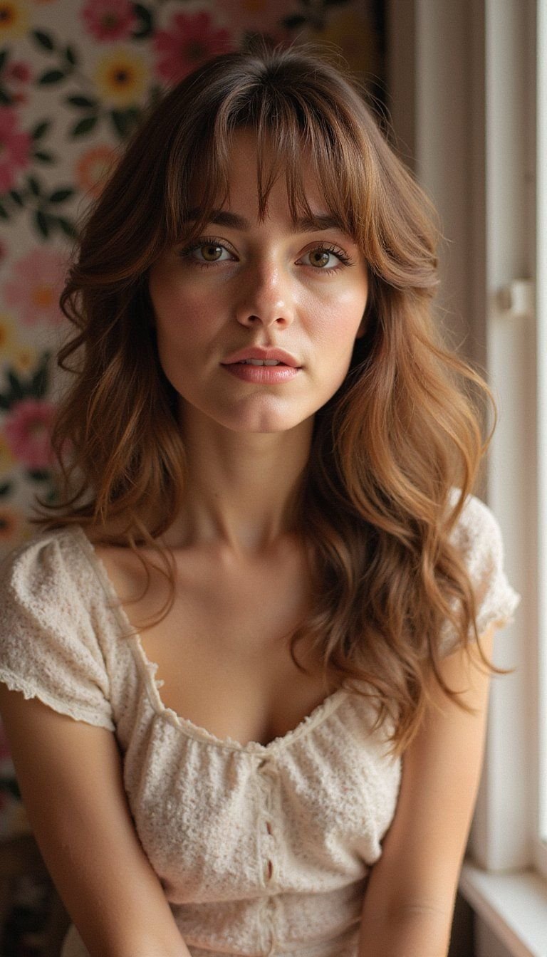 Romantic Wispy Bixie With Soft Curtain Bangs