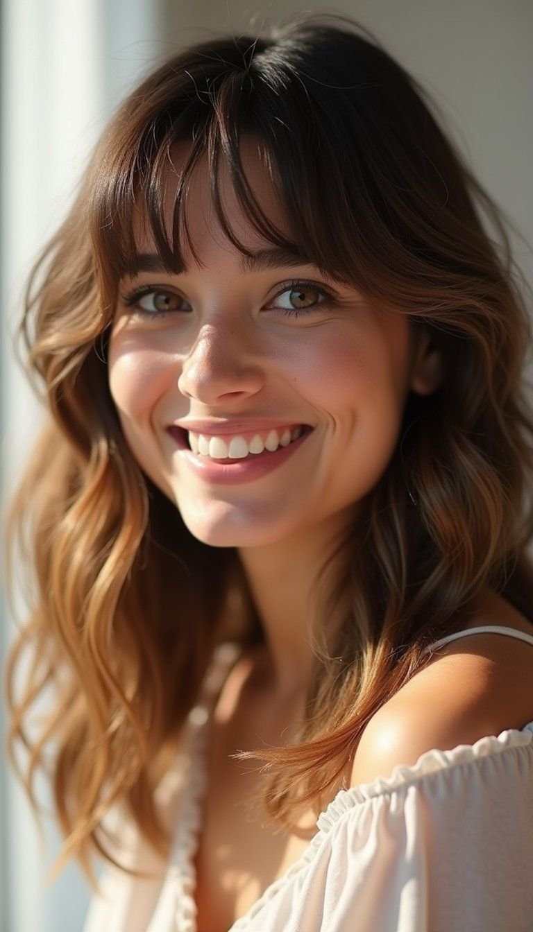 Side Swept Bottleneck Bangs For Volume Boost