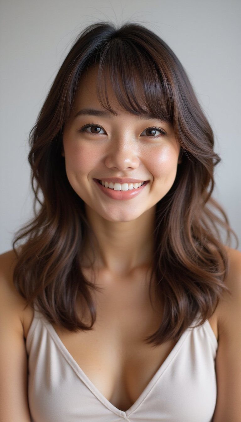 Soft Bottleneck Bangs With Curtain Sides