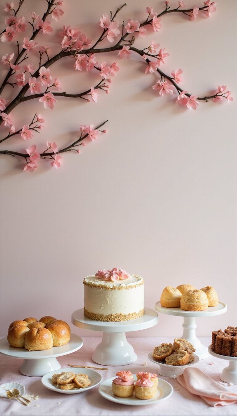 Sakura Dessert Table With Bloom Backdrop
