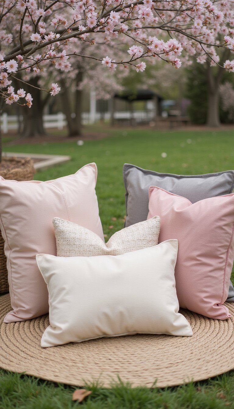 Cozy Throw Pillows In Blush And Cream