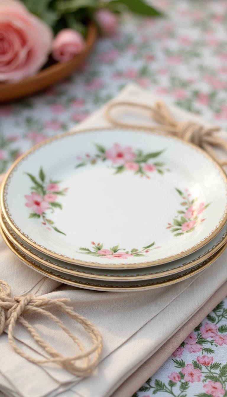 Hand-Painted Picnic Plates With Petal Motifs