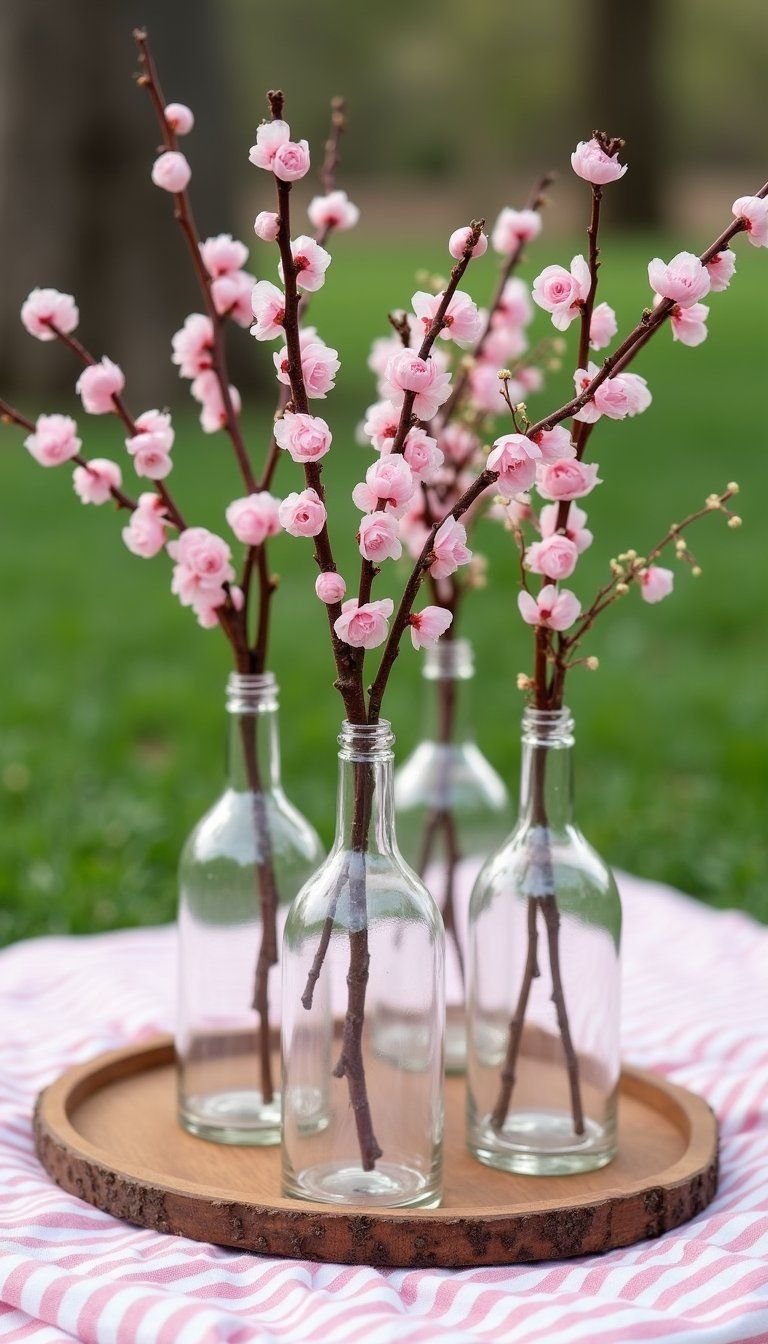 Simple Sakura Centerpieces Using Fresh Branches