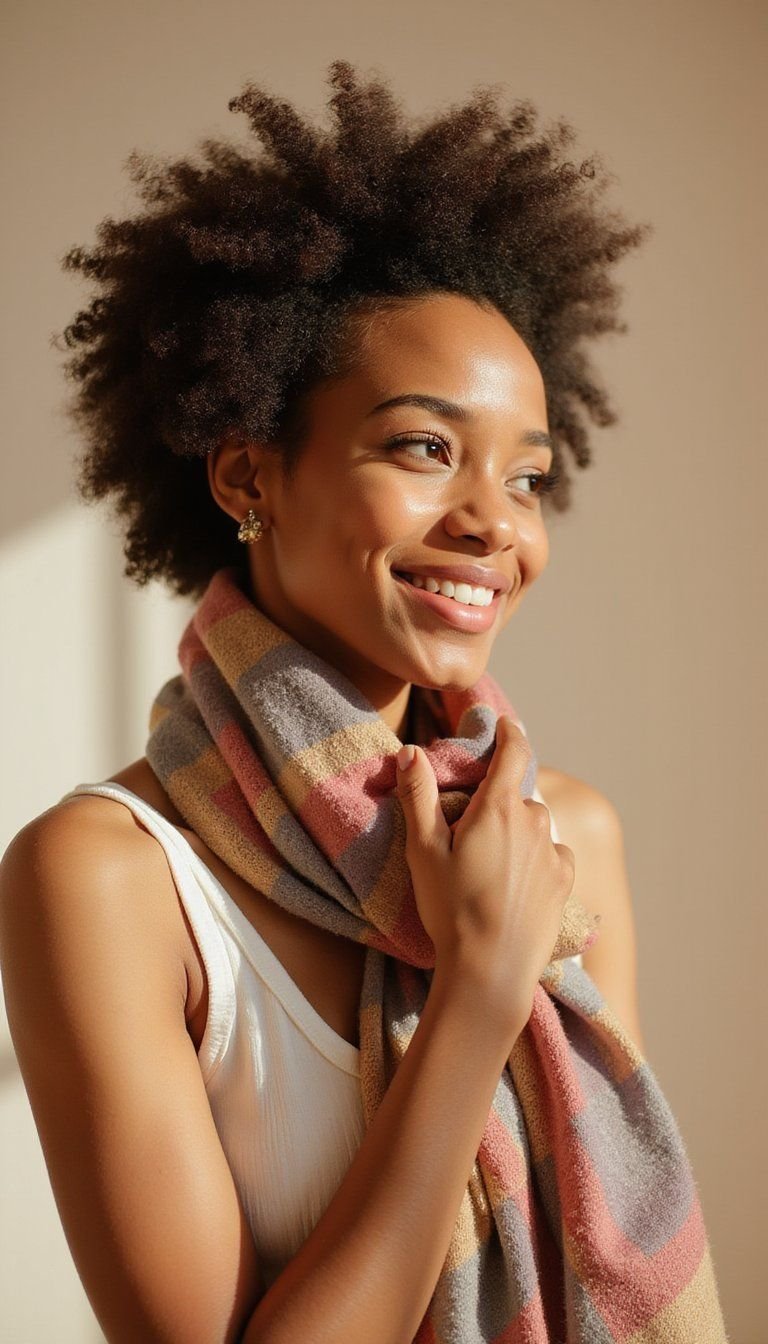 Mini Fro With Scarf Wrap Styling Accent