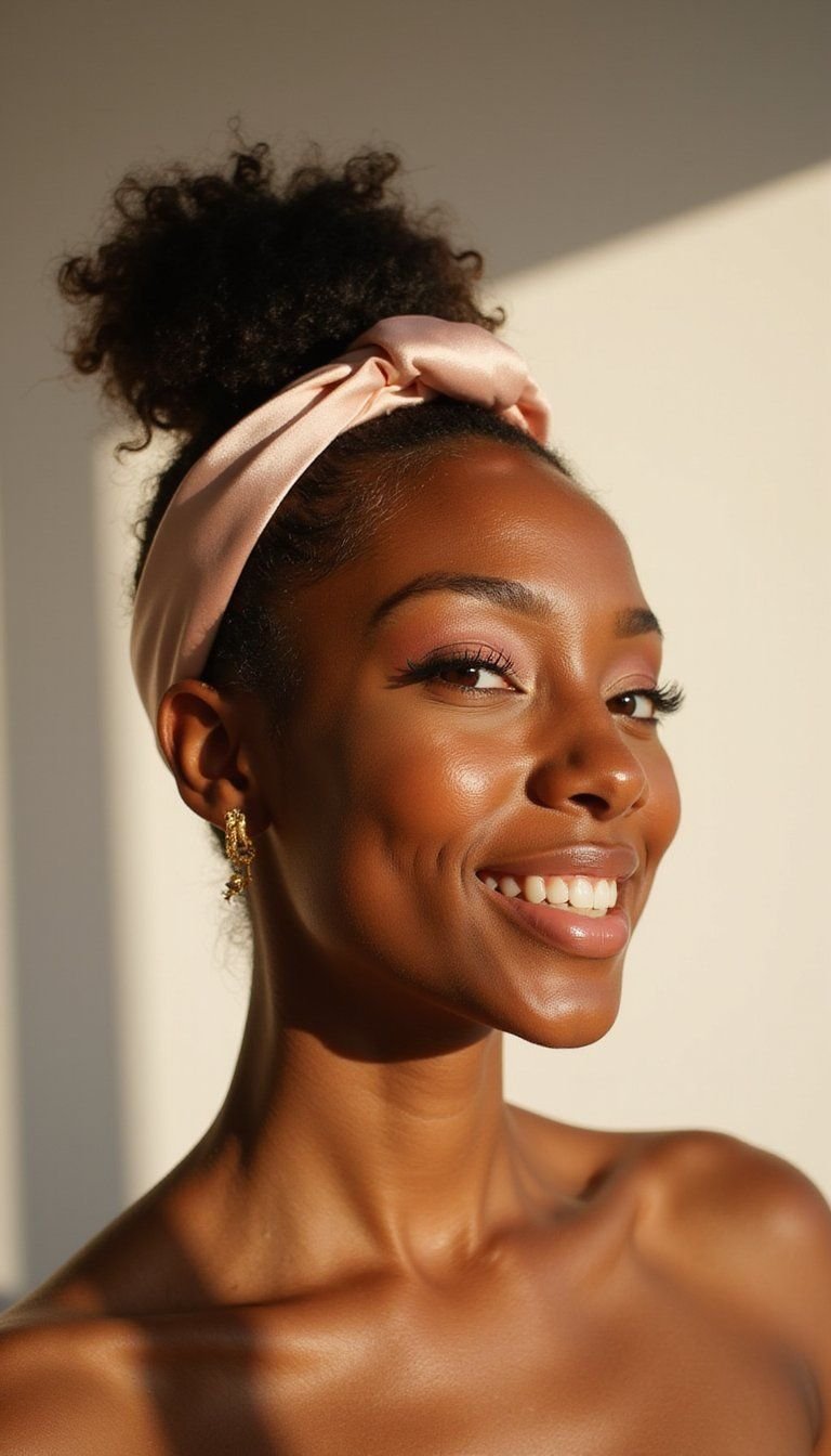 Satin Headband Style For Polished TWA