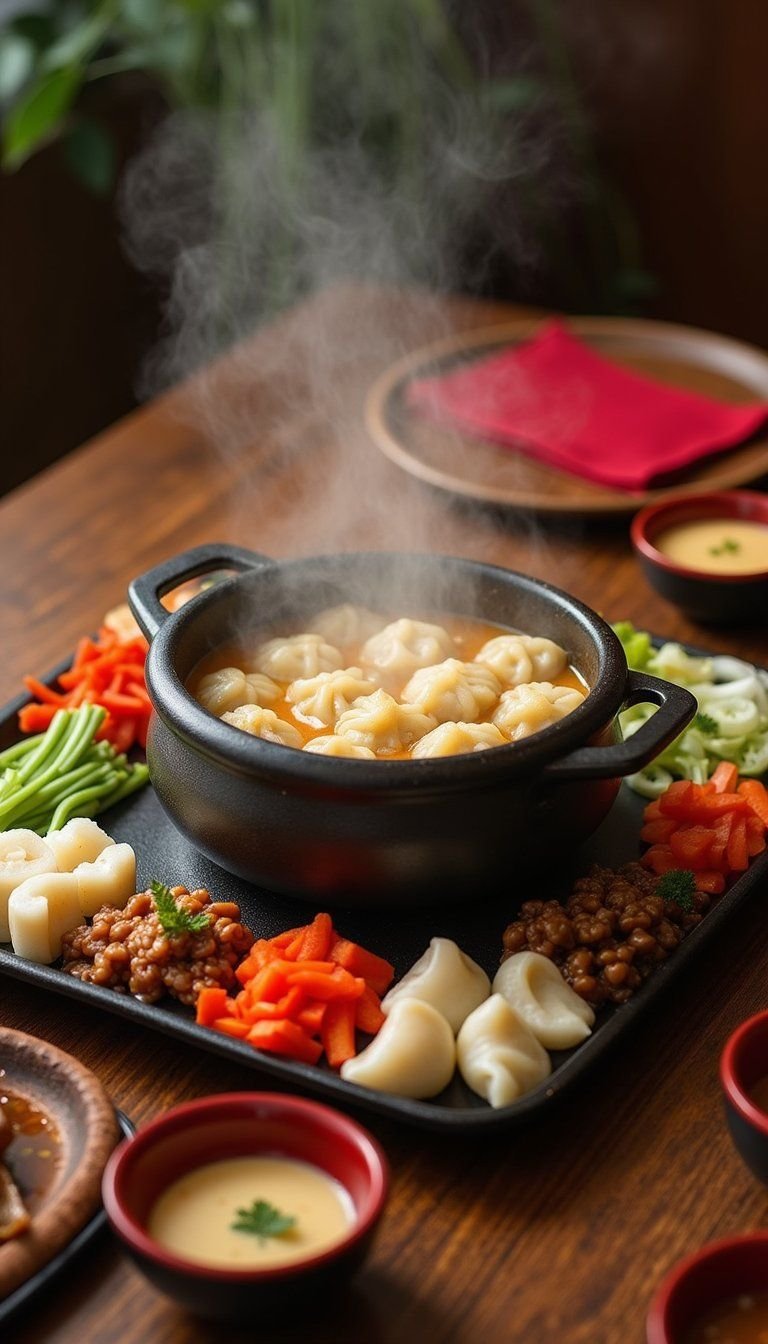 Dumpling Hot Pot Platter For Family Reunion