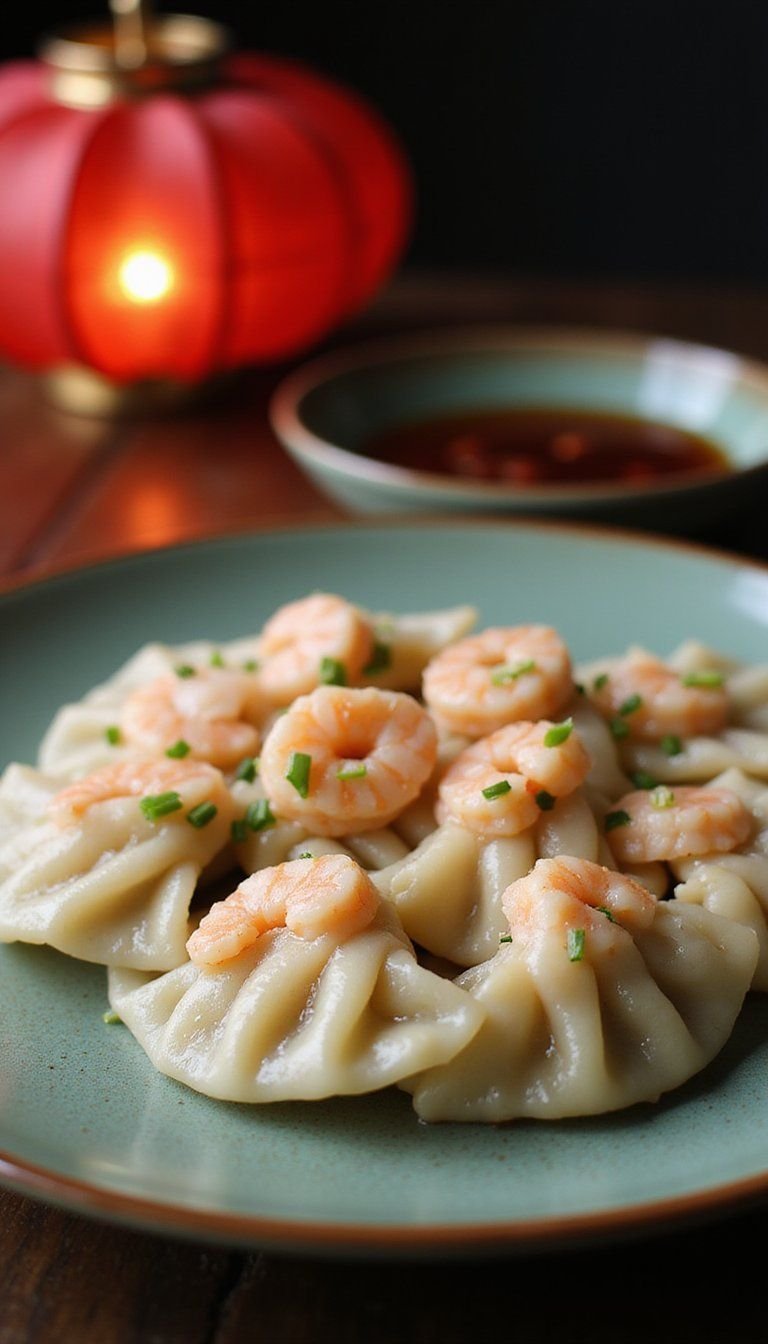 Shrimp And Chive Crescent Dumplings With Ginger