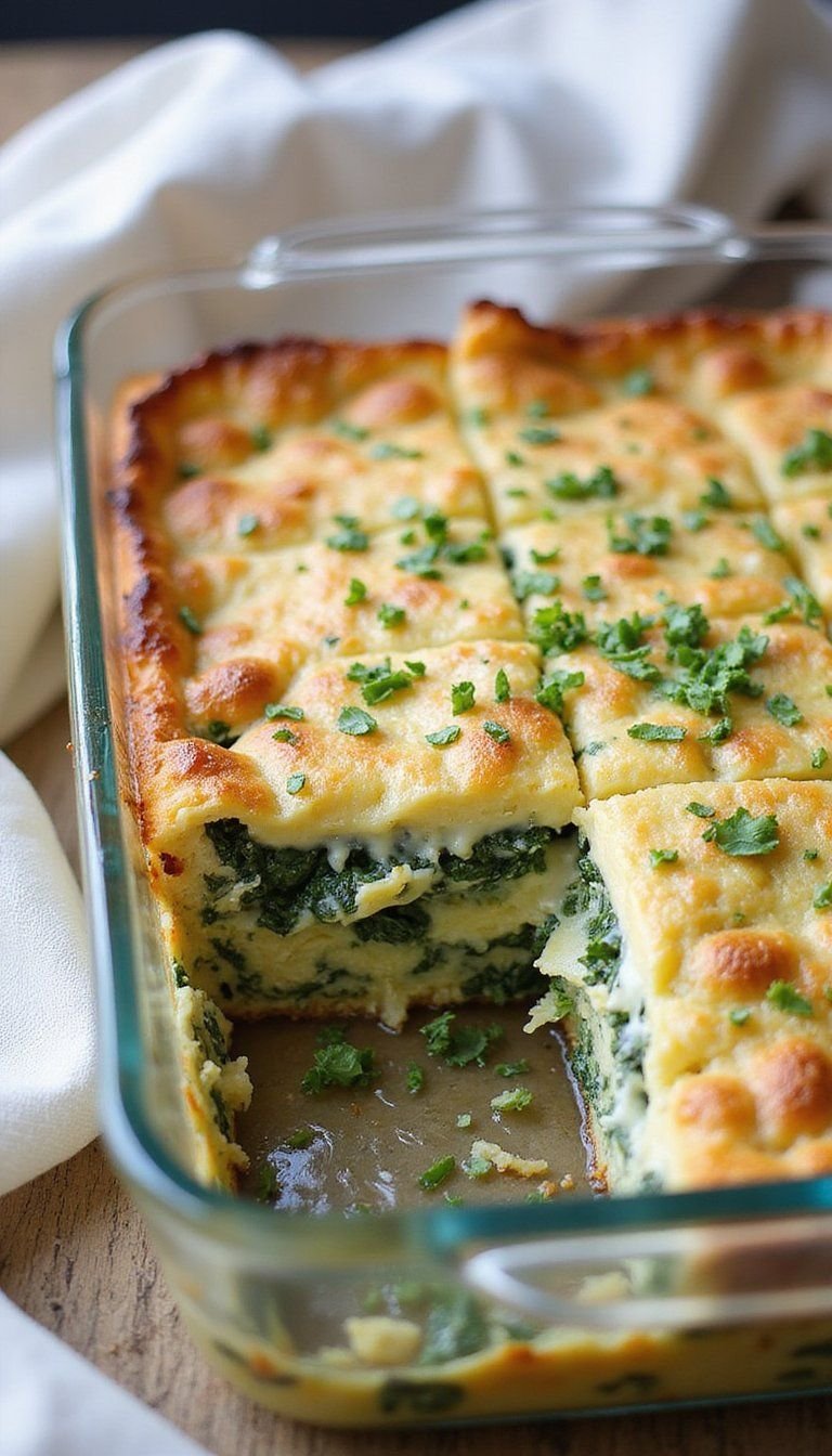 Savory Spinach Feta Holiday Brunch Strata