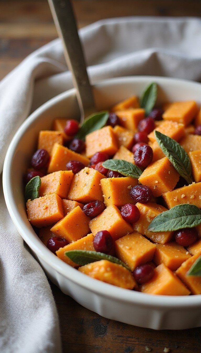 Sweet Potato Sage And Cranberry Breakfast Bake