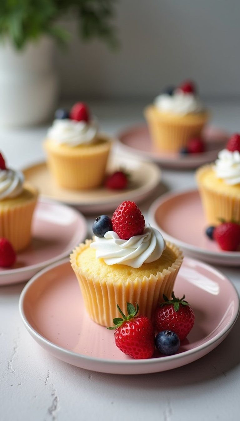 Tres Leches Cupcakes With Fresh Berries