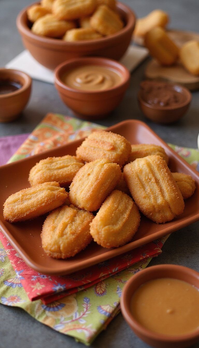 Mini Churro Station With Dipping Sauces