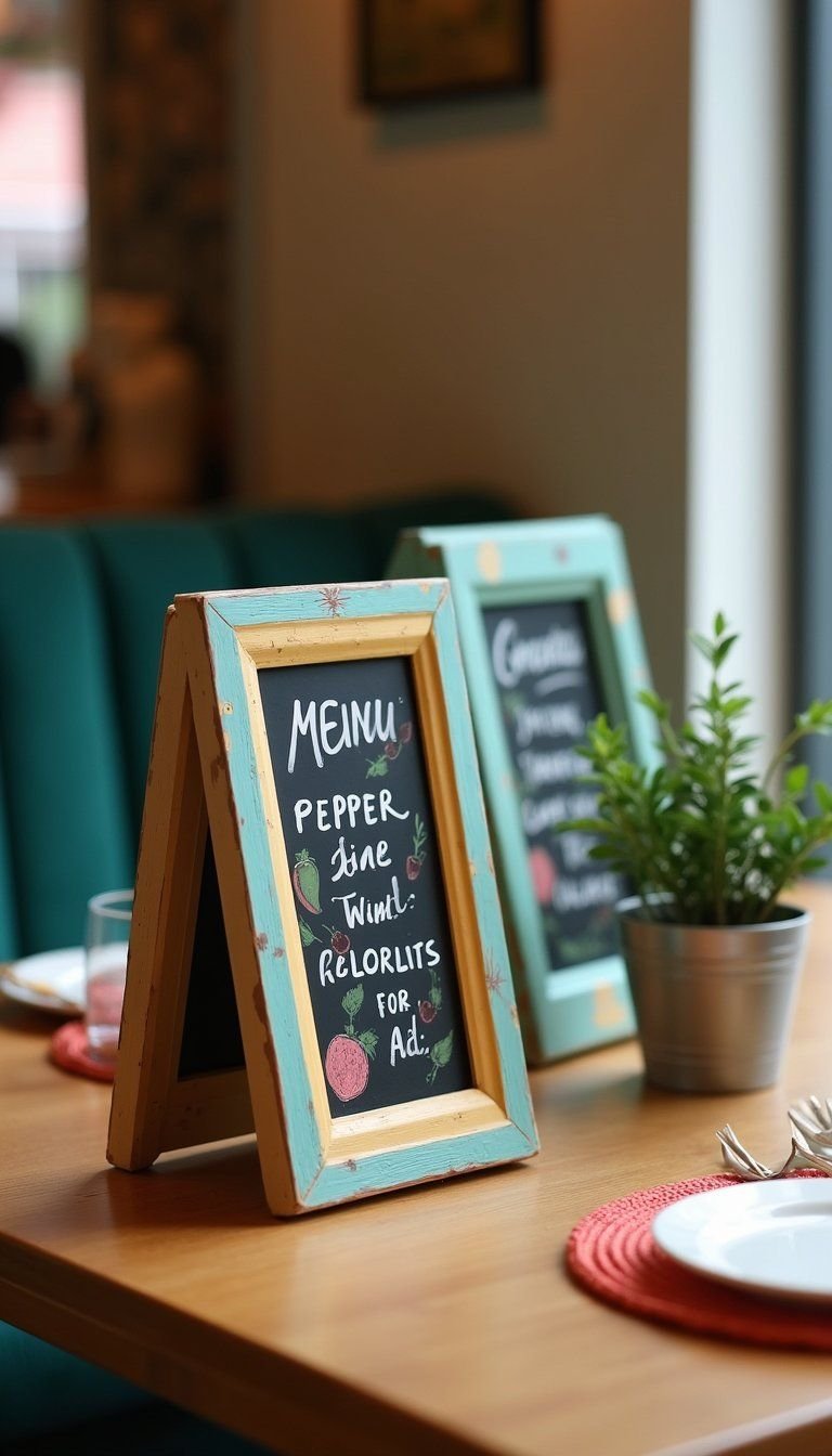Chalkboard Menu Signs With Handwritten Fonts