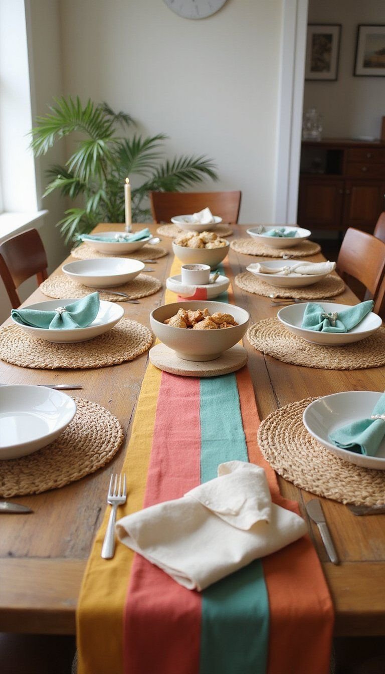 Serape Stripe Runner With Layered Textures