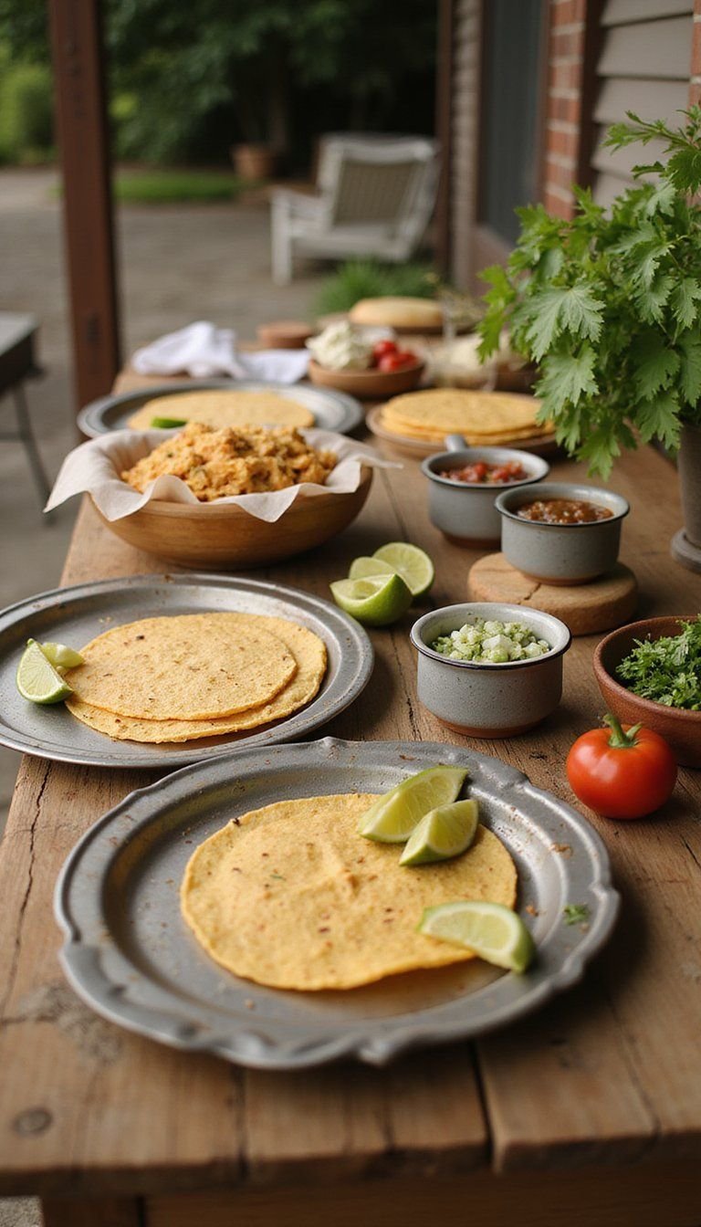 Street Taco Station With Rustic Serving Boards