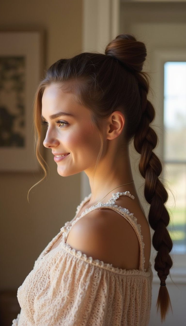 Short-Length Cornrow Ponytail For Petite Hair