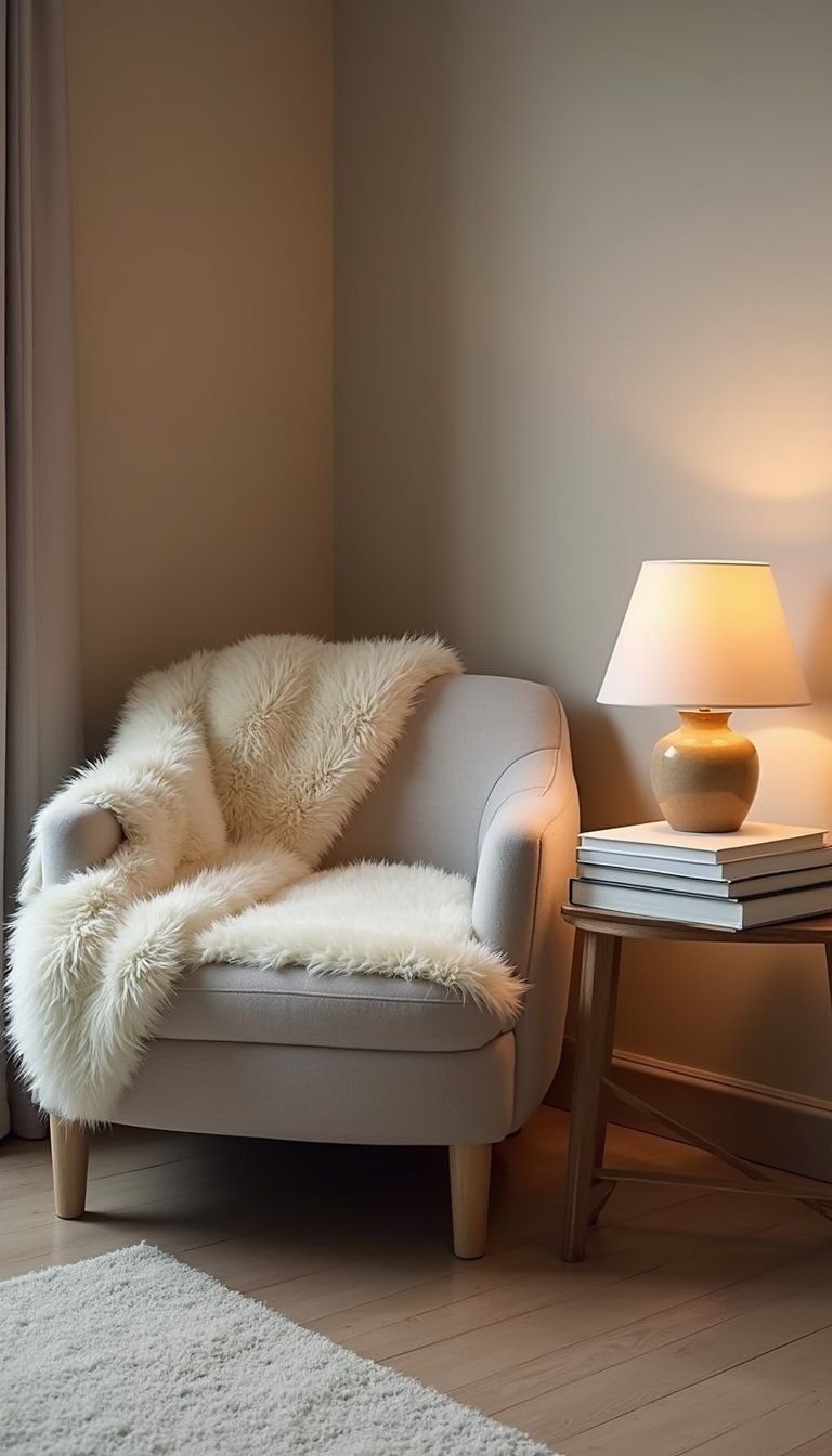 Bedside Hygge Reading Nook With Soft Lamp