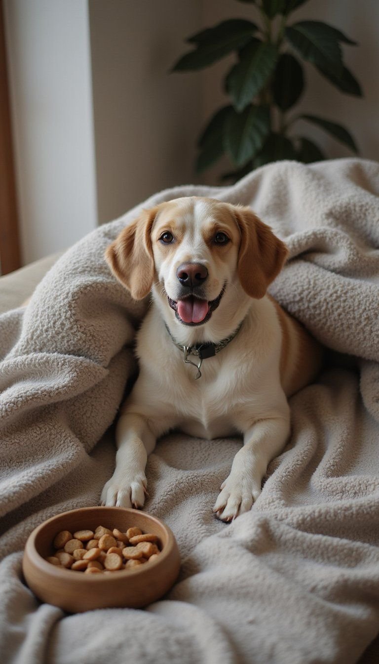 Cozy Pet-Friendly Corner With Blankets And Treats
