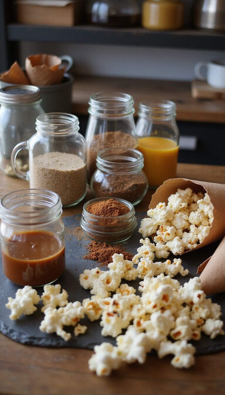 Popcorn Seasoning Bar With DIY Flavor Mixes