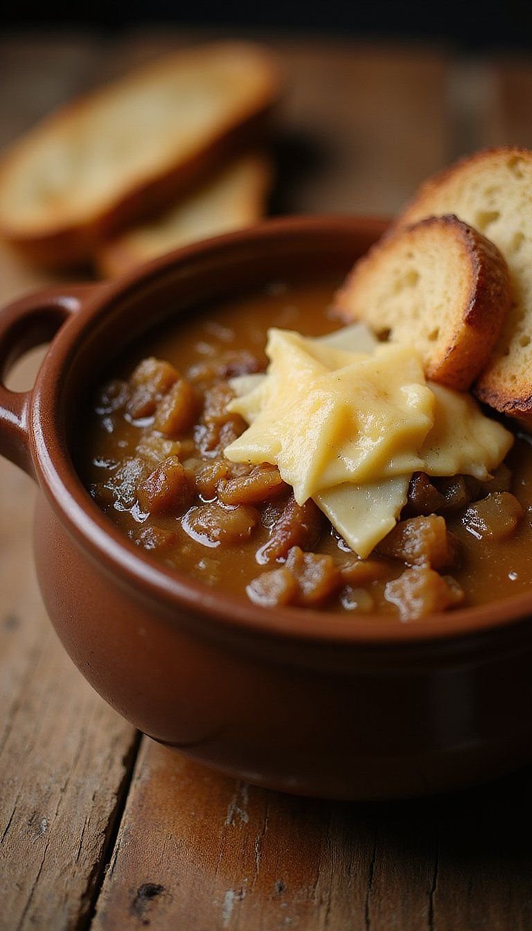 Caramelized French Onion Soup With Gruyère Crust