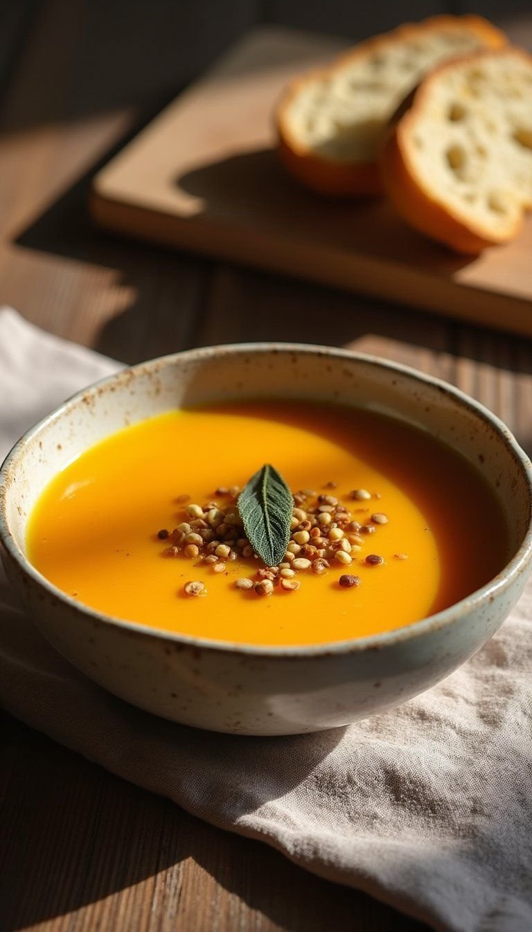 Velvety Roasted Butternut Squash Soup With Sage