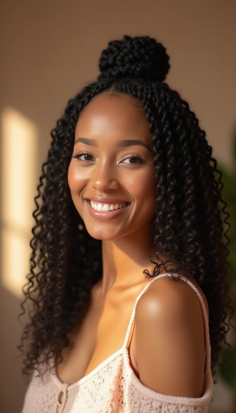 Faux Loc Crochet Braids With Tapered Nape Finish