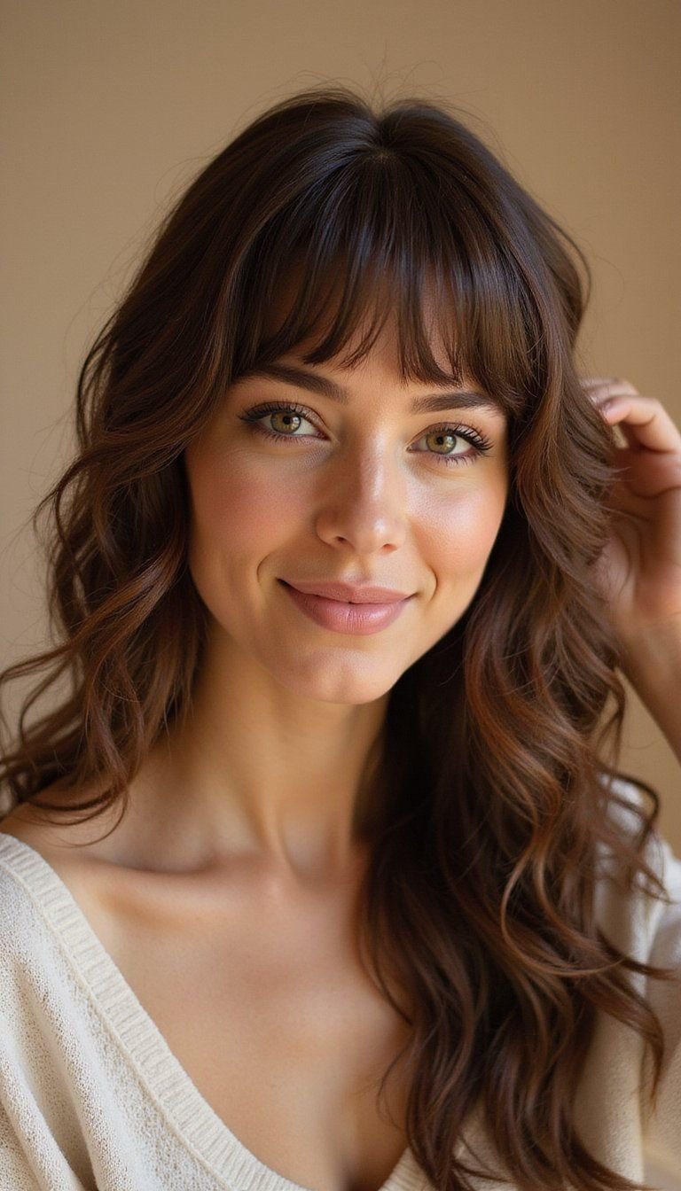 Layered Curly Bangs For Thick Hair Density