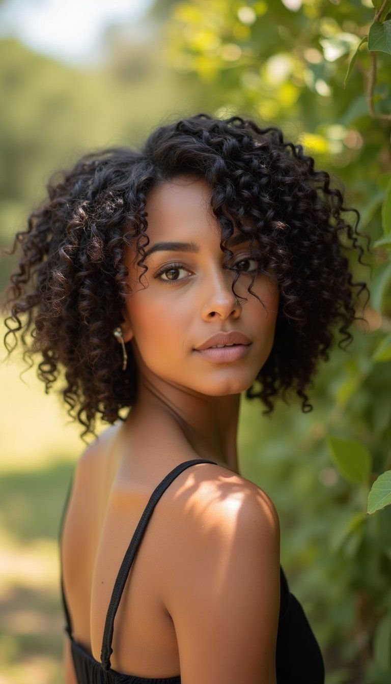 Short Spiral Curly Bob For Tight Curl Patterns