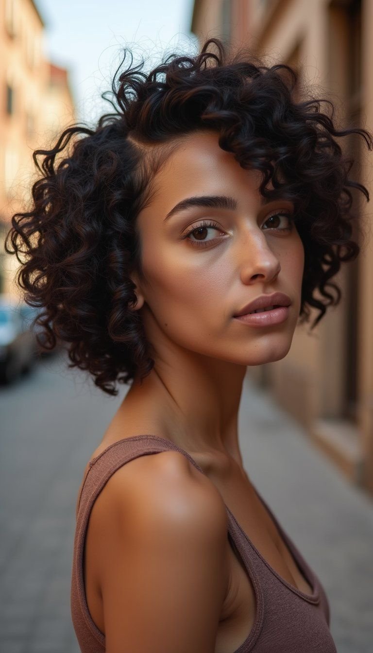Undercut Curly Bob For Edgy Volume And Shape