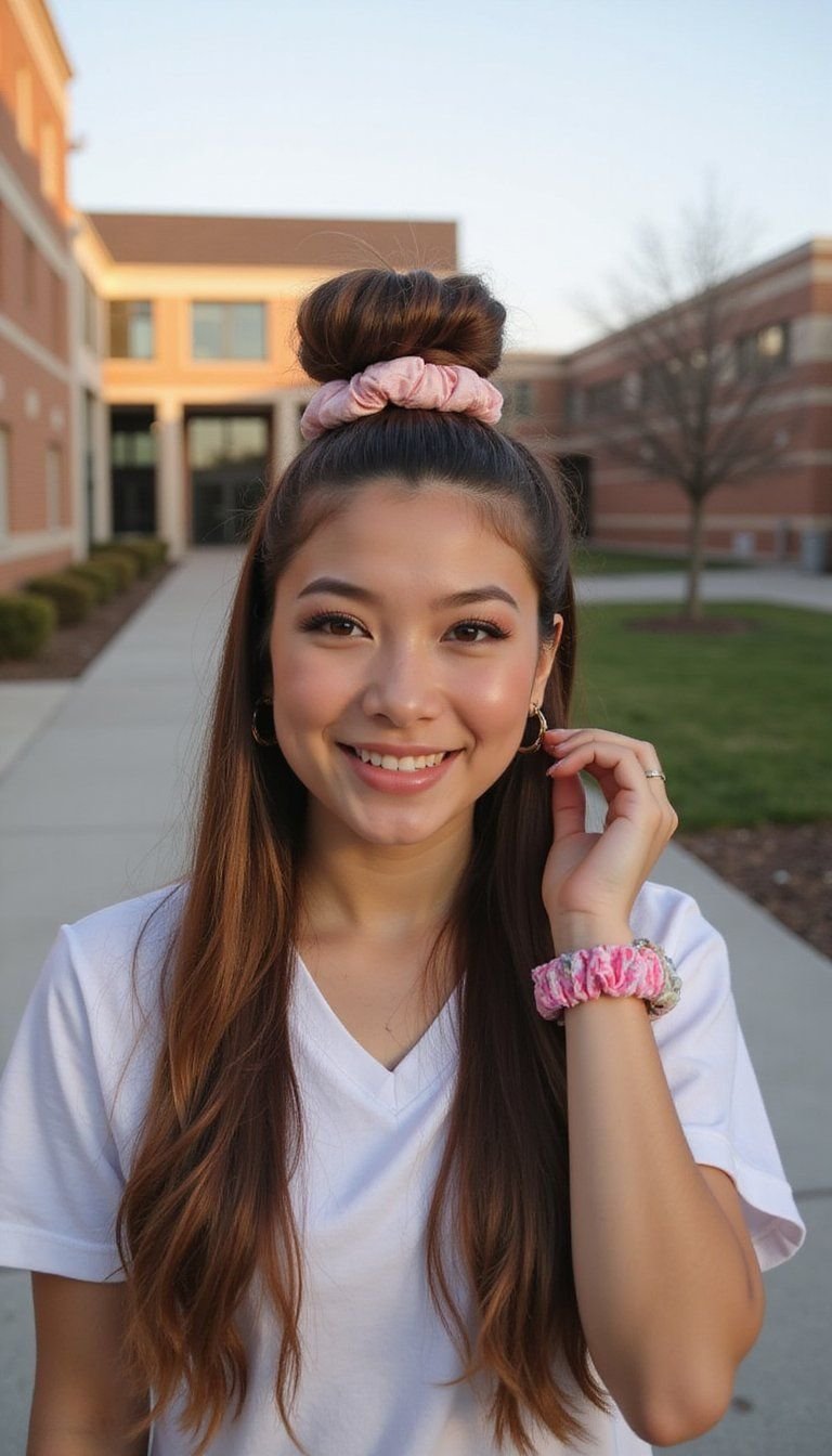 High Ponytail With Bubble Sections For Movement