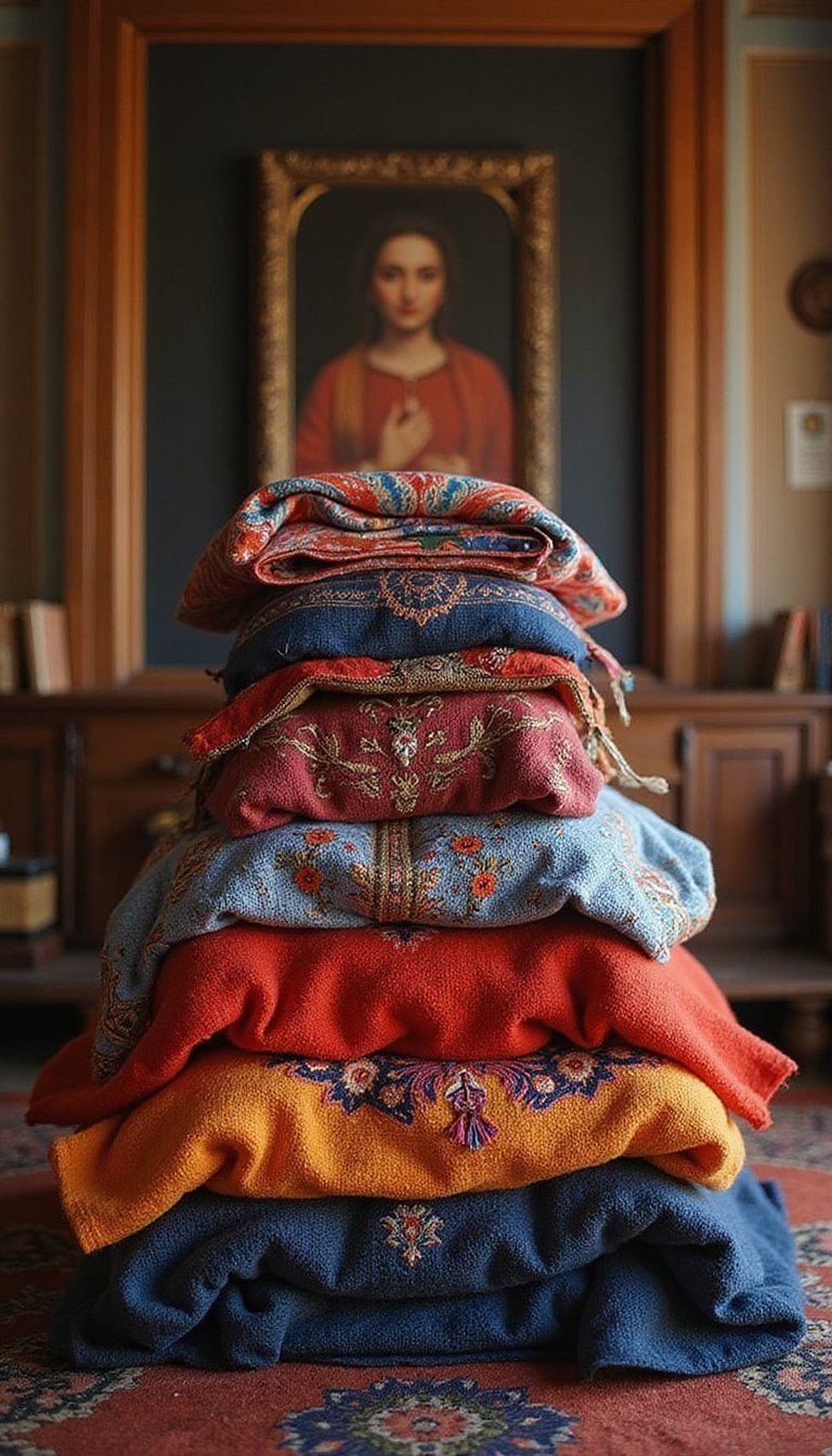 Colorful Fabric Layers With Patterned Textiles